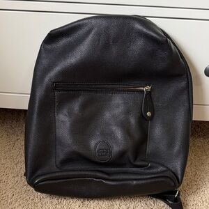 Black Leather Backpack/diaper bag